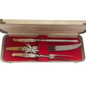 Vintage Gimbel’s Sheffield Stainless Steel Carving Set EUC